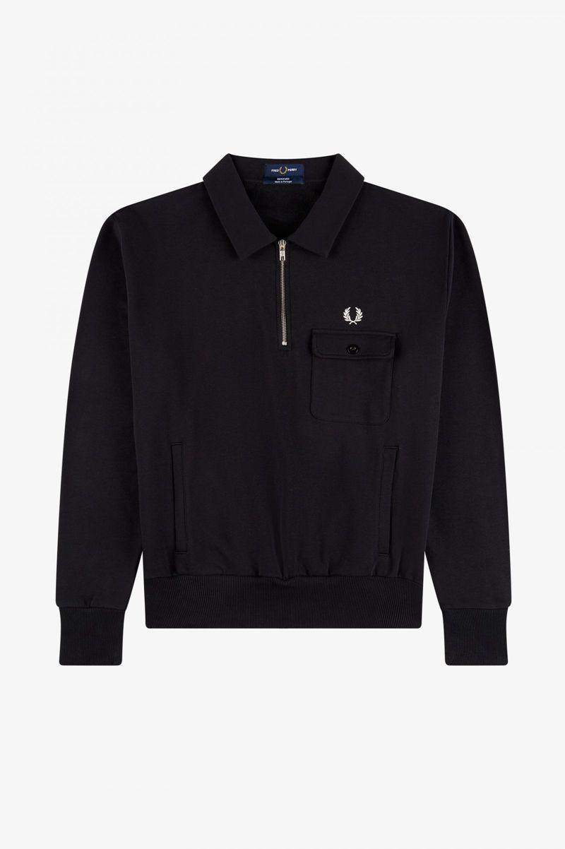 Black Fred Perry M3835 Men's Sweatshirts | PH 1593OKIR